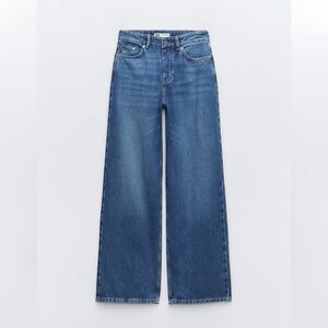 Zara High Rise Wide Leg Full Length Jeans Size 8